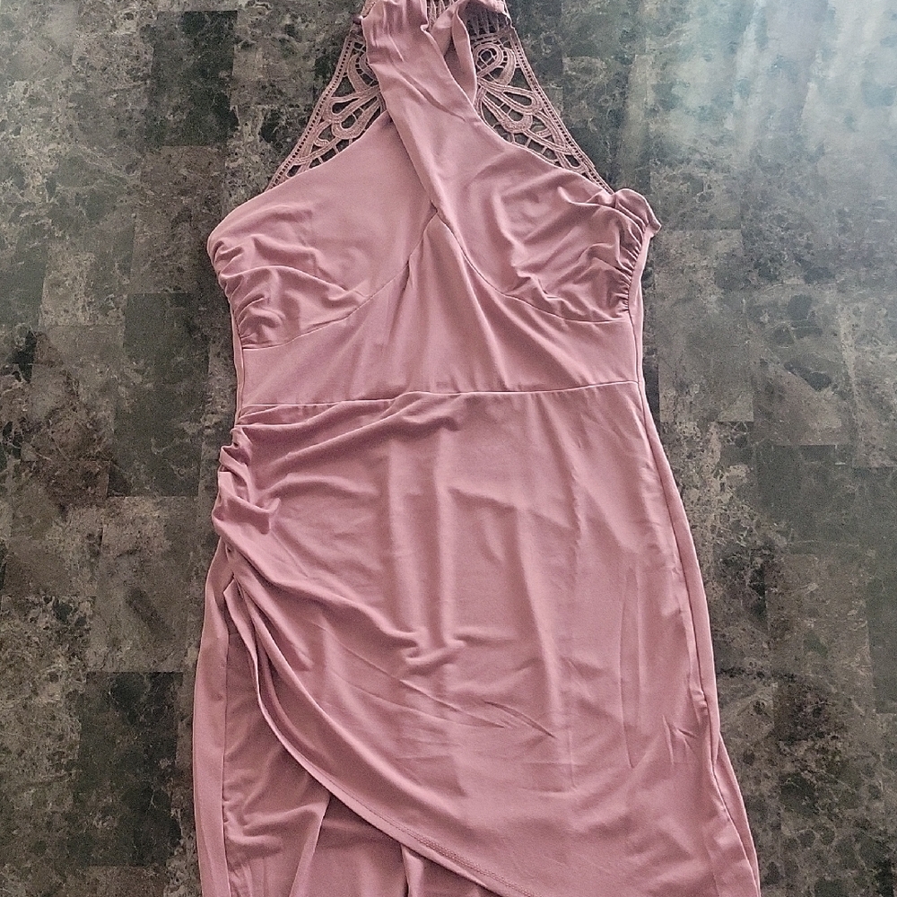 Asymmetrical Pink Backless Cocktail Dress